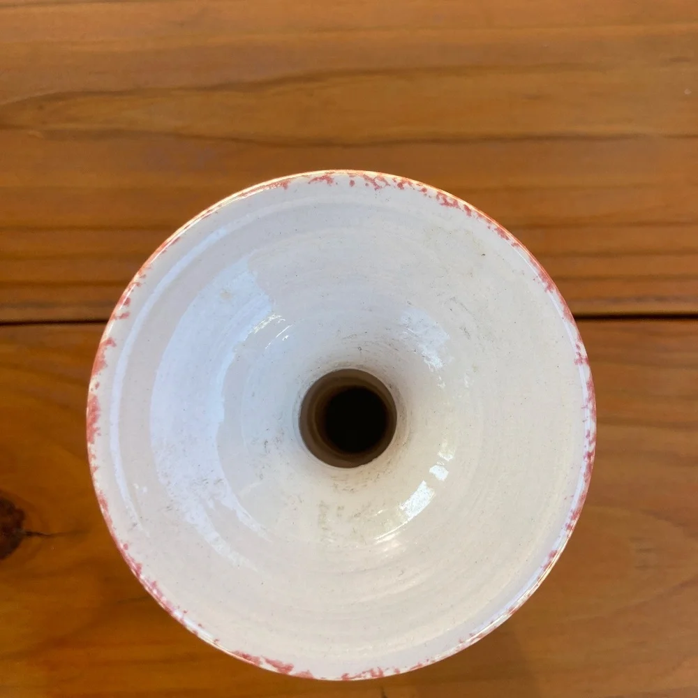 1996 Bath & Body Works Heart Taper Candle Holder, Red and White - Picture 3 of 6